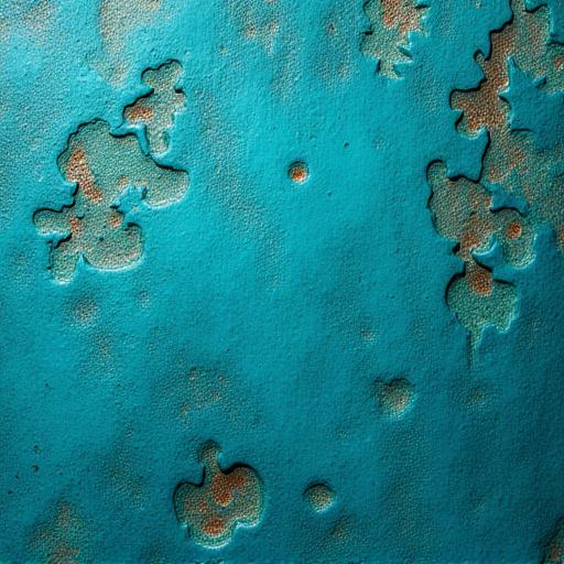 Close-up of a vibrant blue-green patina on a bronze surface.
